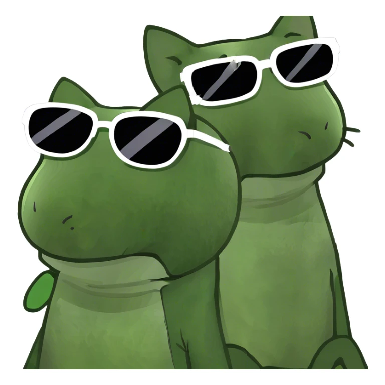 Dog and cat swimming in the sky sticker