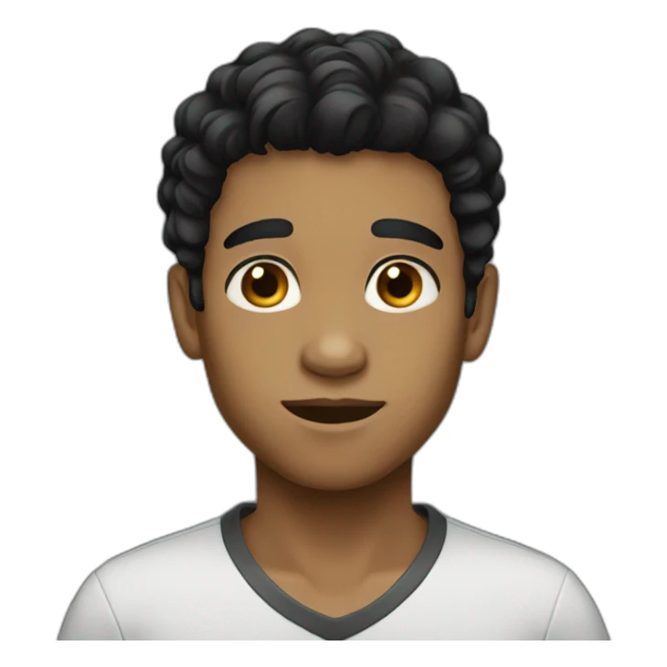 black hair boy LONG hair sticker