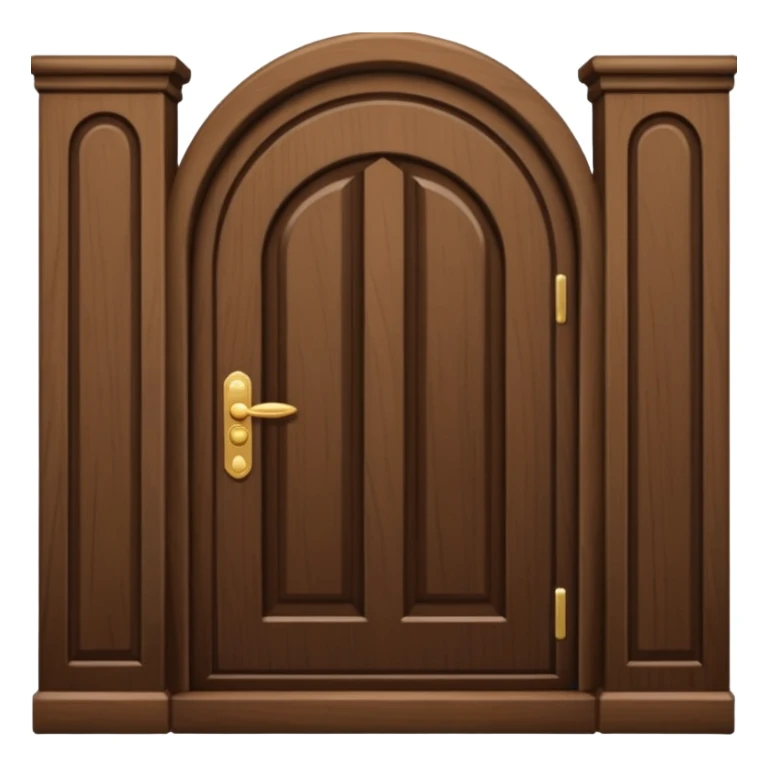 porta única de madeira arredondada no topo, sem rosto, elegante sticker