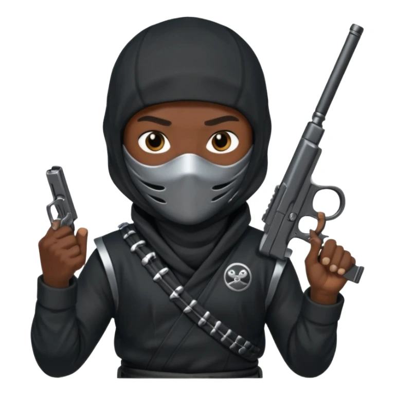 Una persona que sea así 🥷 pero con una pistola  sticker