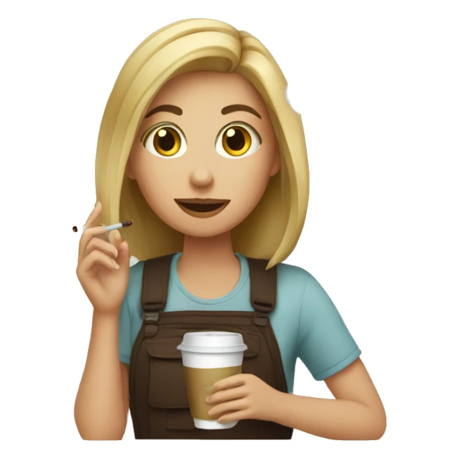Girl with coffee and vape sticker