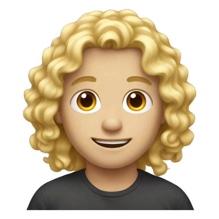 Blond long curly Hair boy sticker