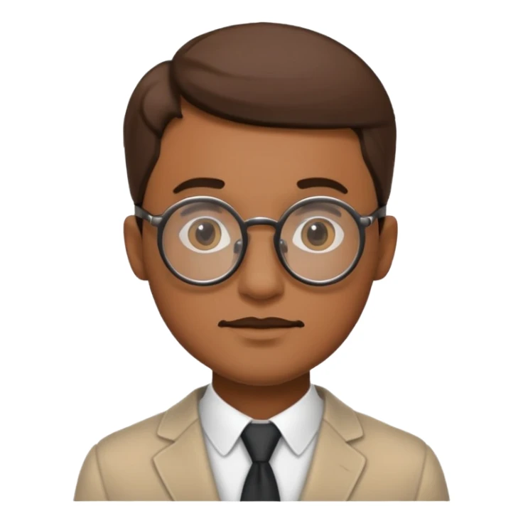 A sophisticated man with Round glasses sticker