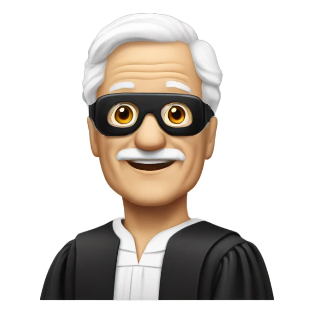 80 year old judge with white vr headset sticker