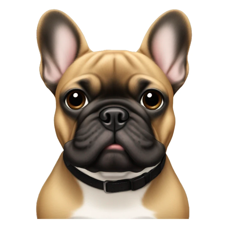 Tan French bulldog with all black face sticker