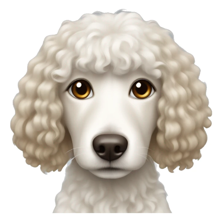 pudel white dog, with girl  brown,long hair sticker