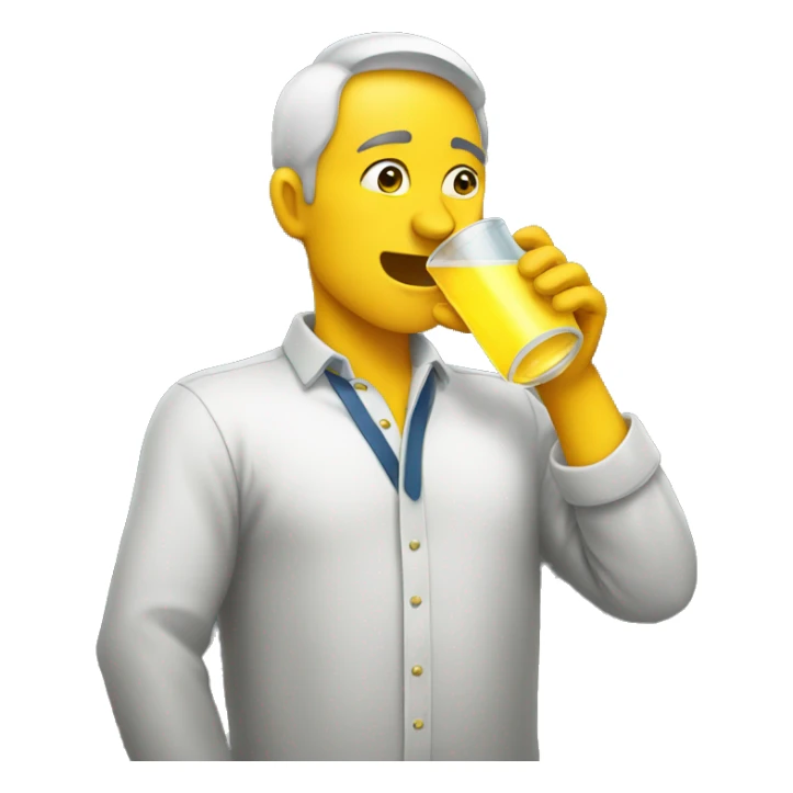 thirsty person drinking yellow water emoji sticker