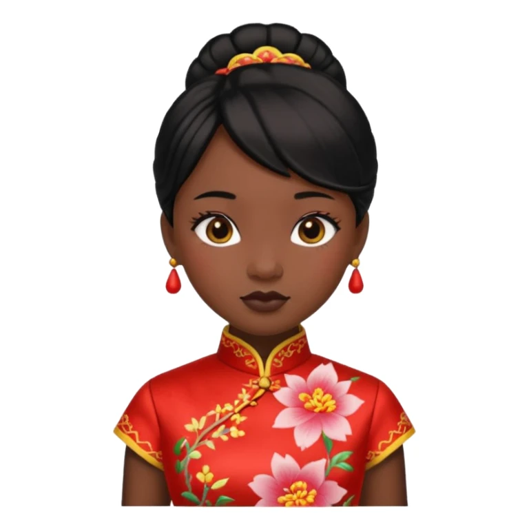 cheongsam girl, black skin sticker