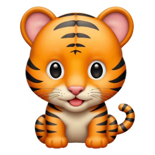 A cute little tiger shows his tongue sticker