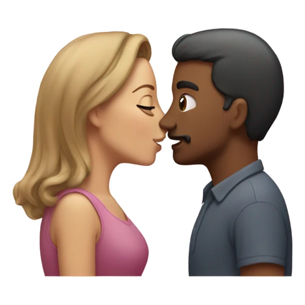 Two women and one man kissing sticker