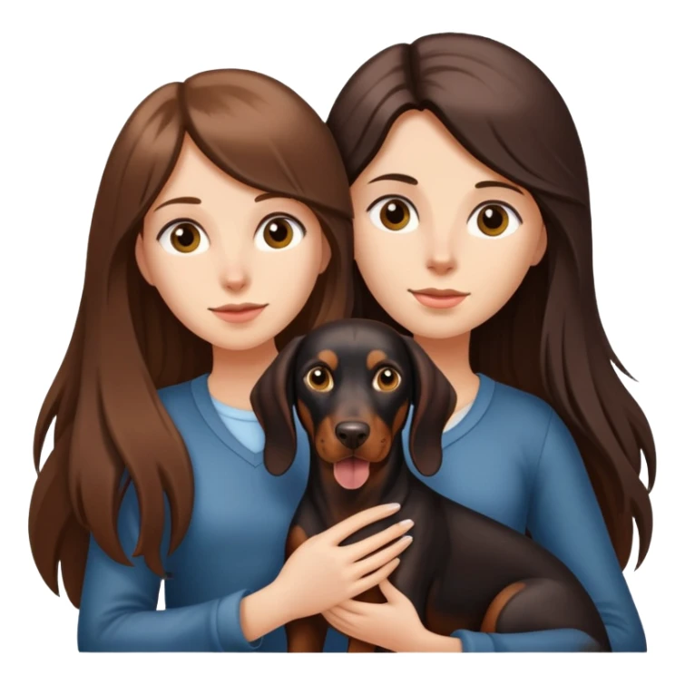 Black long-haired girl holding Doberman sticker
