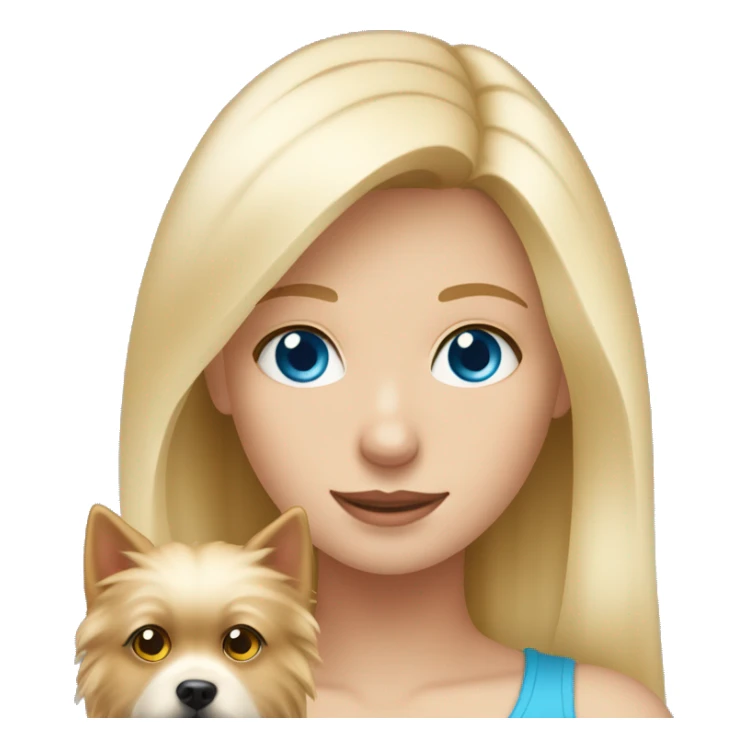 Blonde girl blue eyes holding spitz  sticker