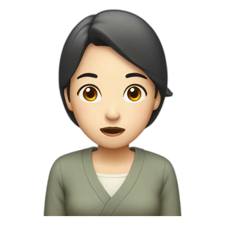 confused Japanese woman sticker