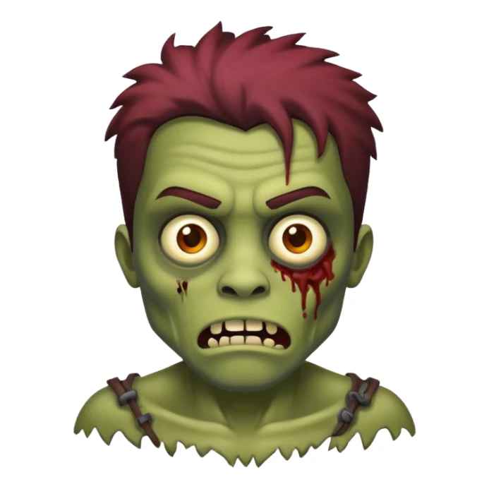 quero um zombie masculino com cabelo liso sticker