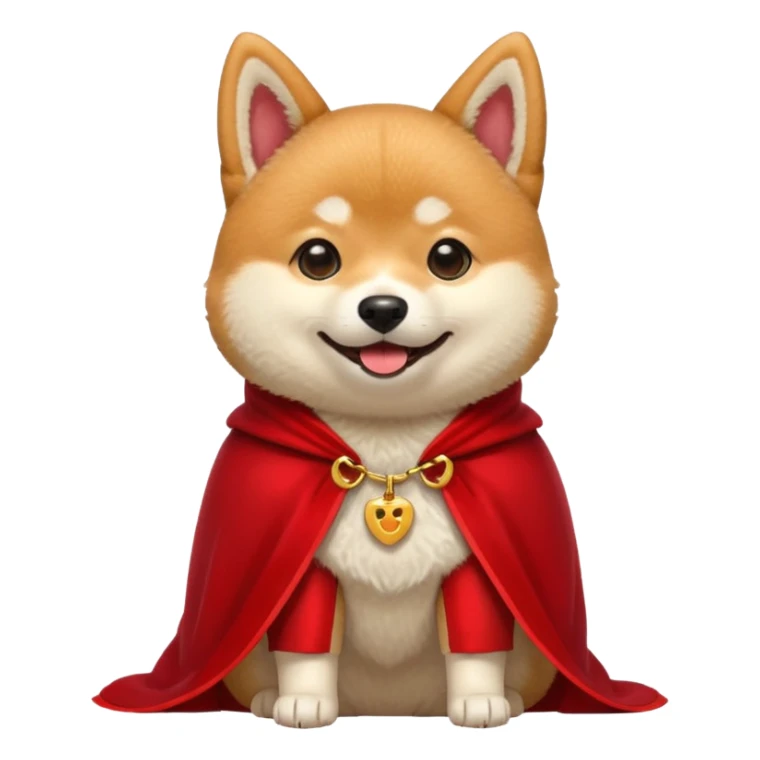 Shiba Dog in red collar cloak sticker