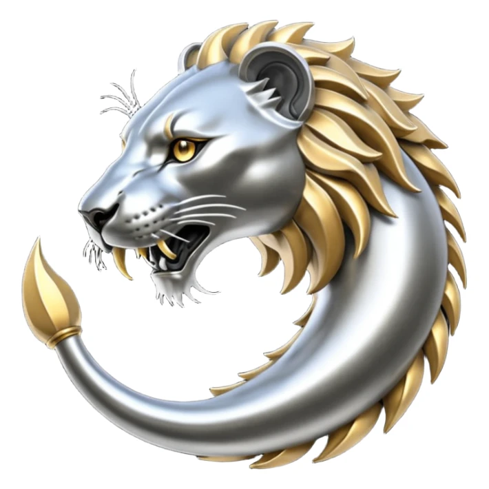 Silver Elder Scrolls Online Lion eating its tail Ouroboro sticker