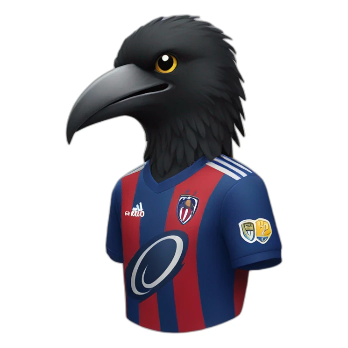 a crow with a san lorenzo soccer shirt sticker