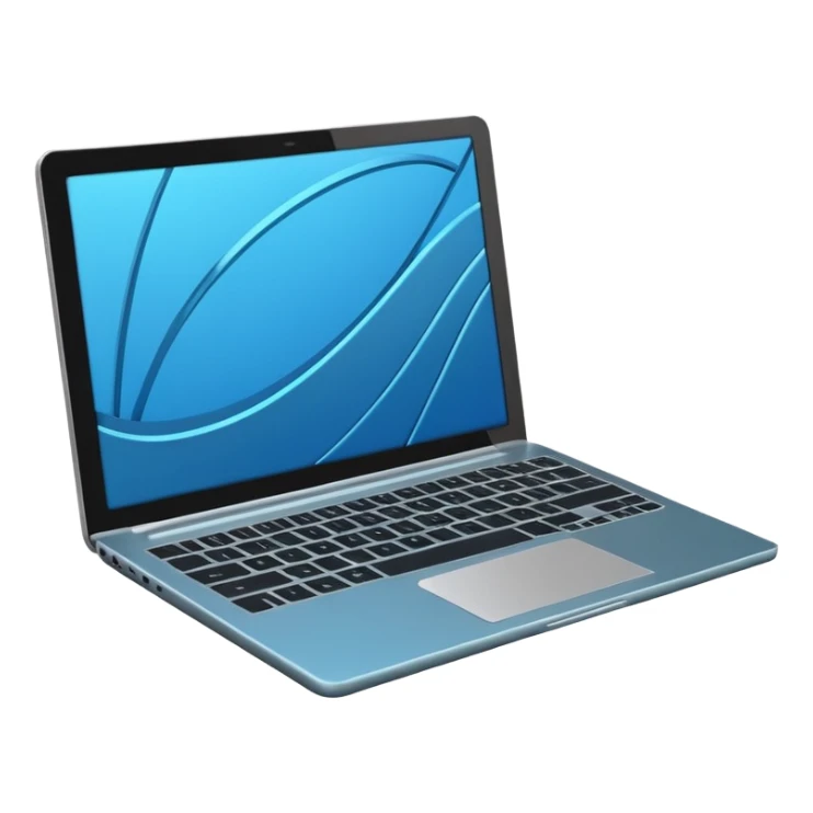 3D minimal icon of a premium laptop with a subtle color code #FF3D00 accent. Clean, modern, high-end tech style. sticker