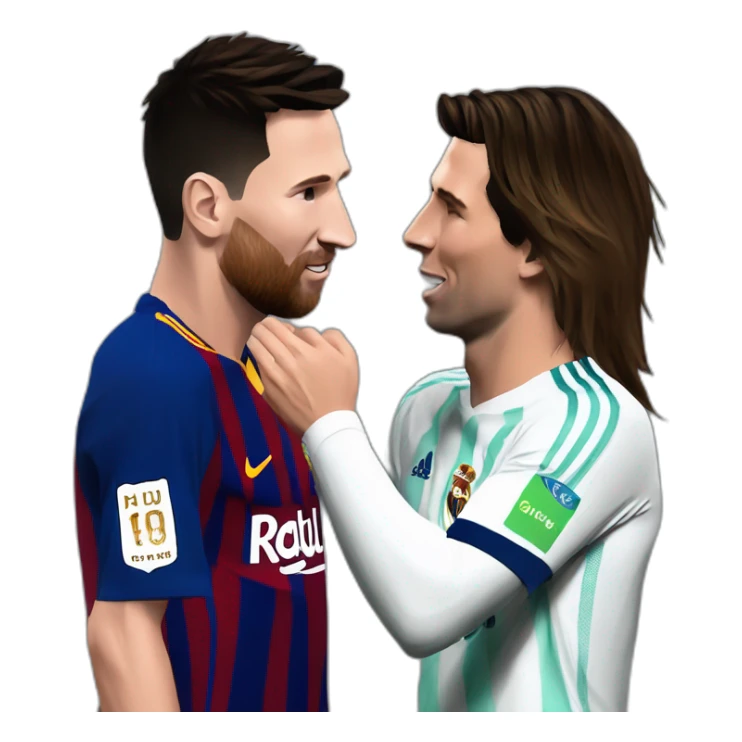 Messi qui fait un bisou à Ronaldo sticker