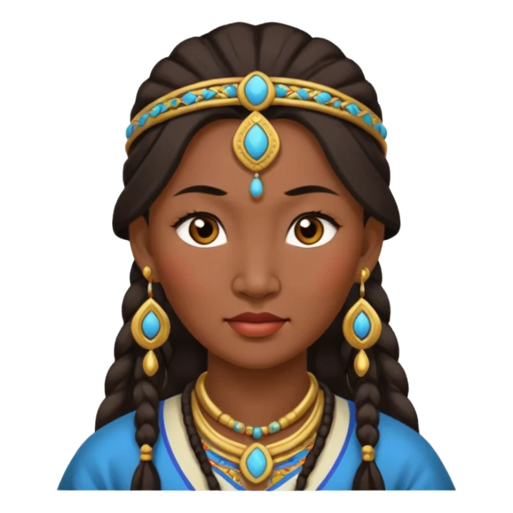 ancient mogolian woman with earrring sticker