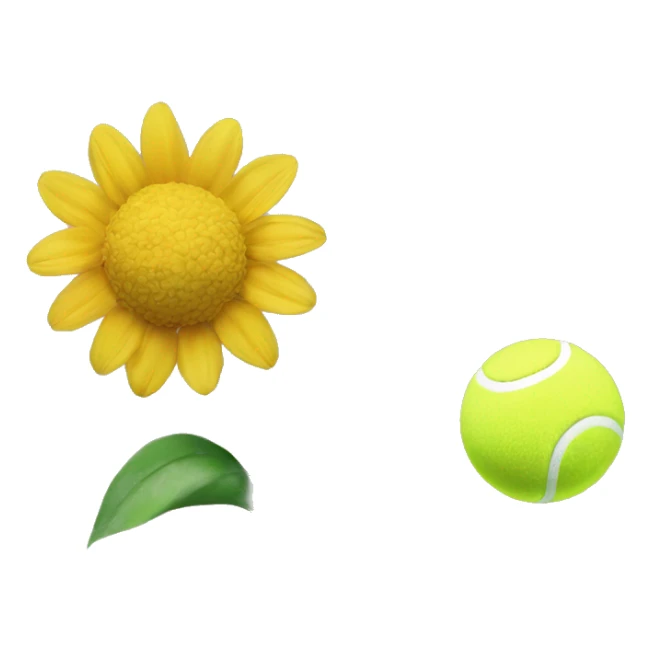 flowers and a tennis ball sticker