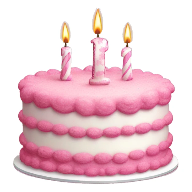 Big Birthday cake pink and white sticker
