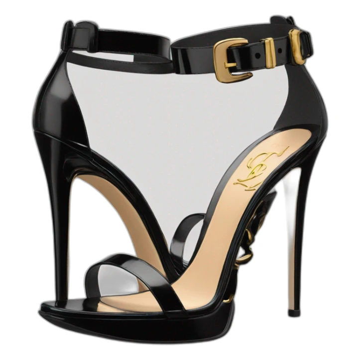 YSL TRIBUTE heels SANDAL black PATENT LEATHER sticker