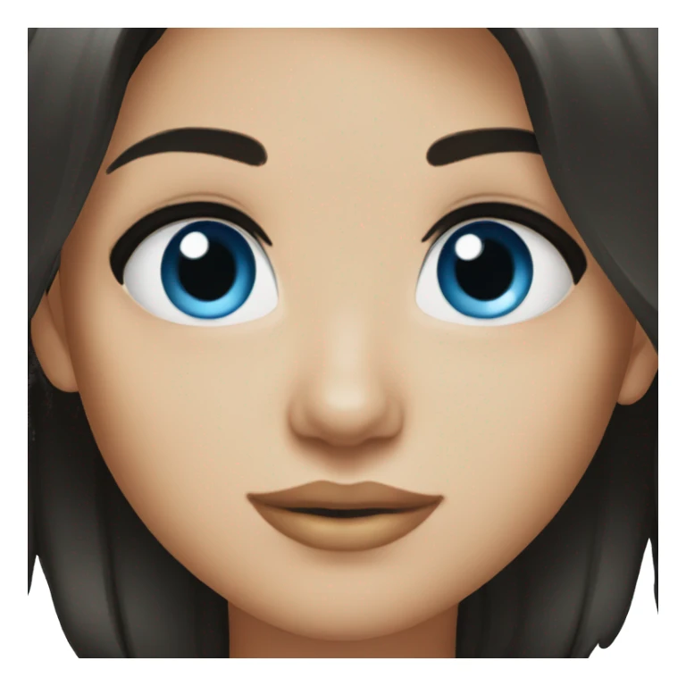 Blue eyed brunette black hair sticker