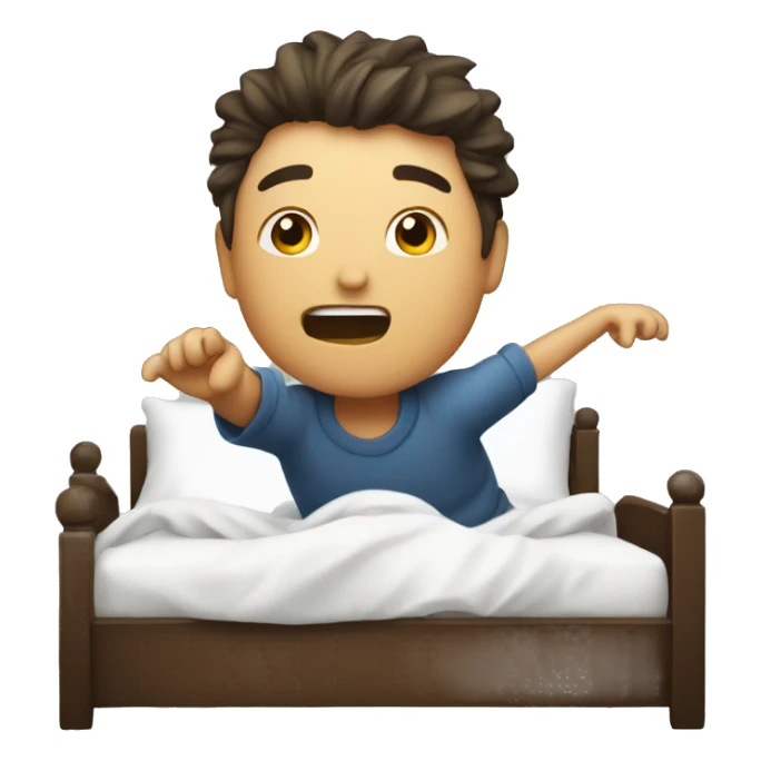 A PERSON FALLING OF THE BED sticker