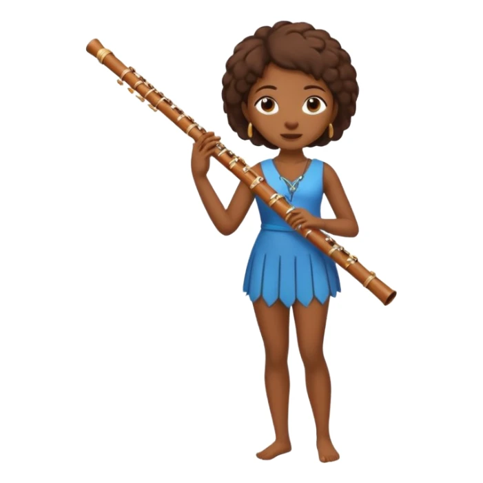 black woman playing flute full body sticker