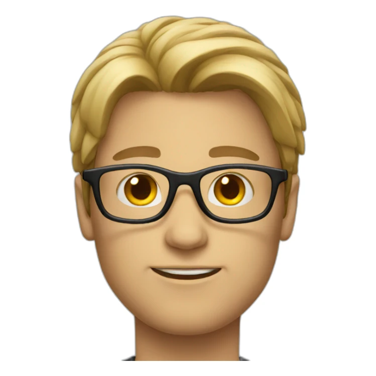 long-hair-male-glasses sticker