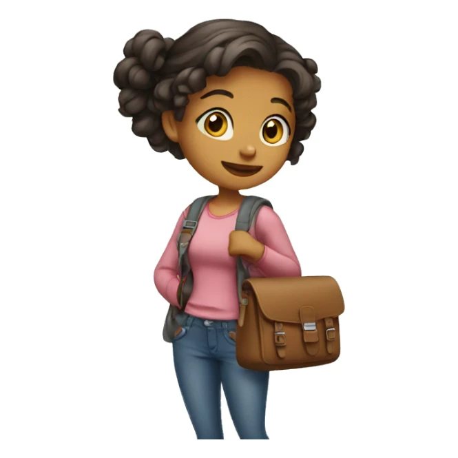 GIRL WITH COLLEGE BAG sticker