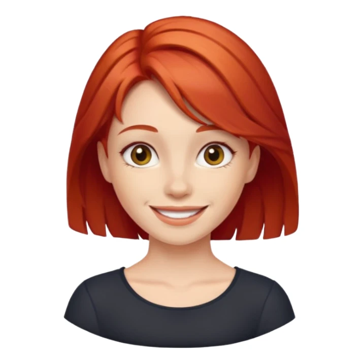 smiling girl with red hair sticker