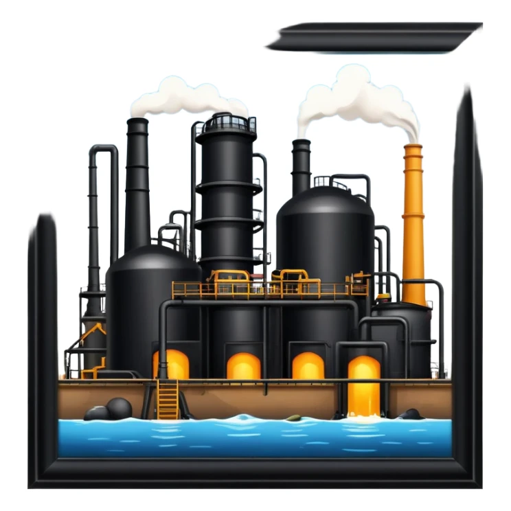 black crude oil factory sticker