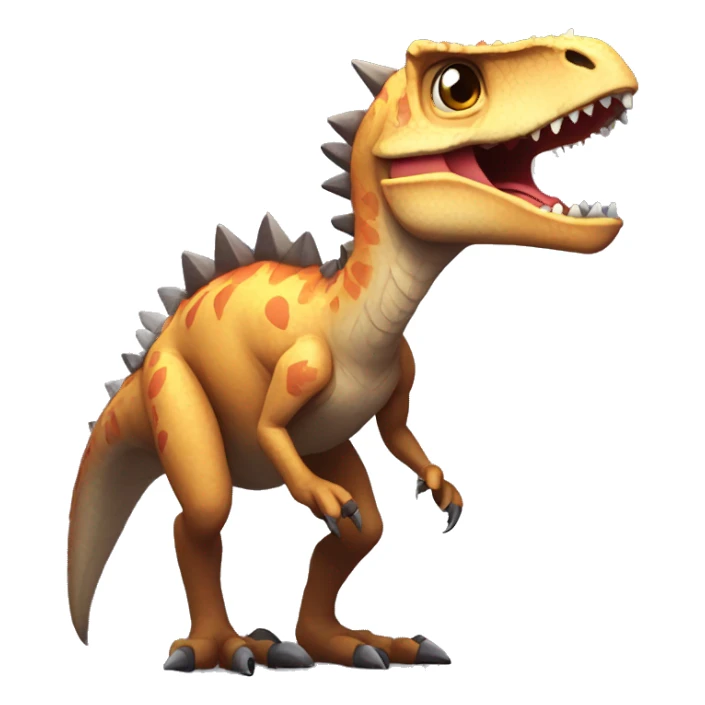 Raptor like dinosaur with Spikes that glow all over its body and It has horns sticker