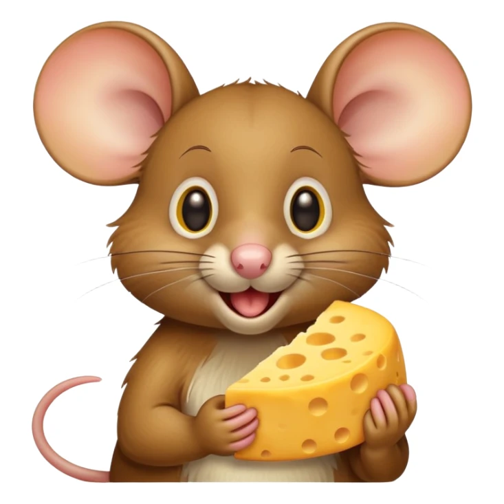 cartoon mouse jerry eating cheese sticker