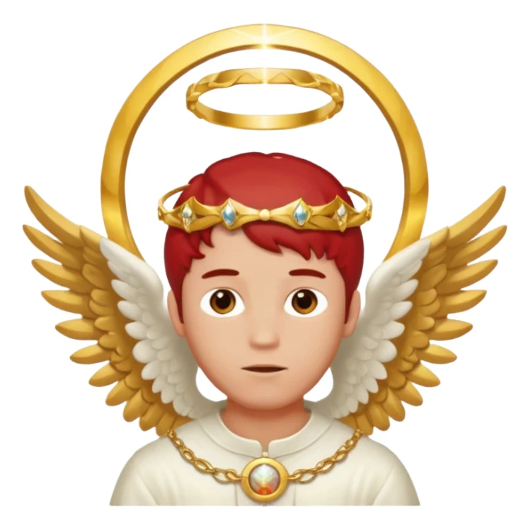 Red man with angel horizontal ring above head  sticker