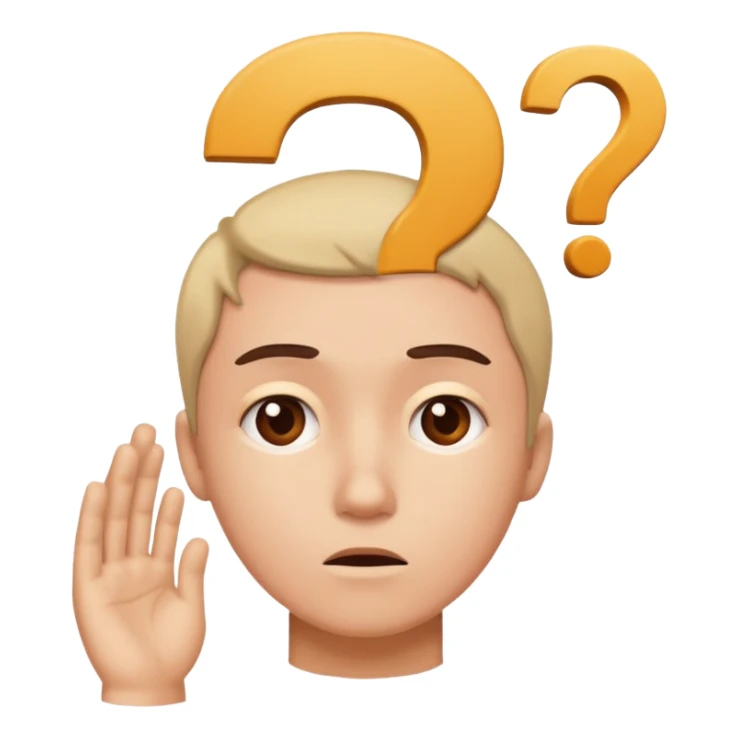 Una persona pensativa, con un signo de interrogación arriba de la cabeza sticker