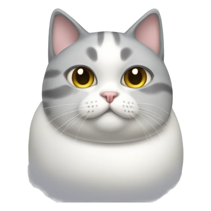 Fat white and grey cat in a swimsuit  sticker