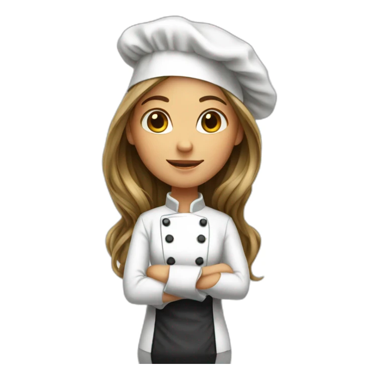 Chef girl long hair sticker