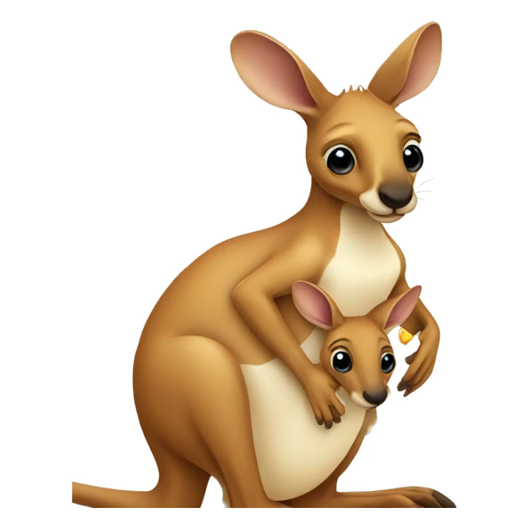 kangaroo with baby in its pouch sticker