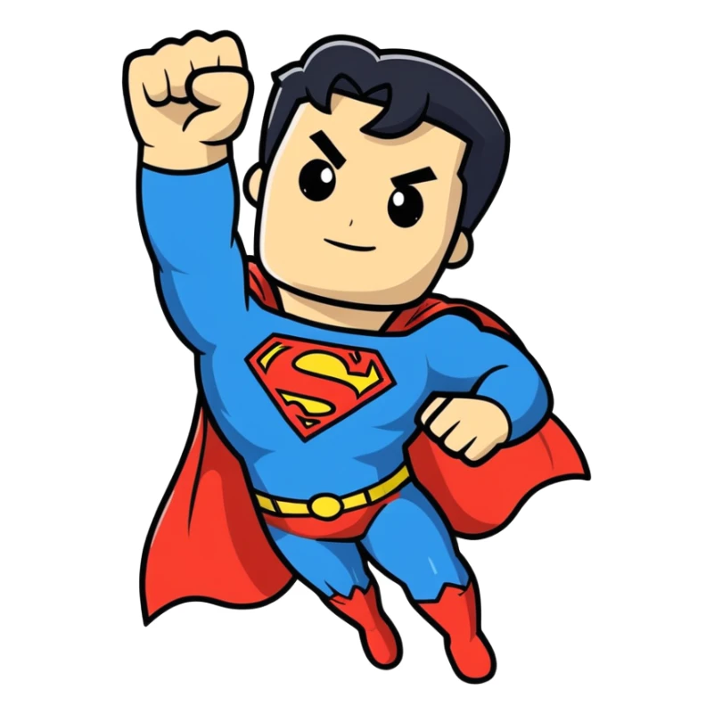 Superman black hair raised fiat sticker