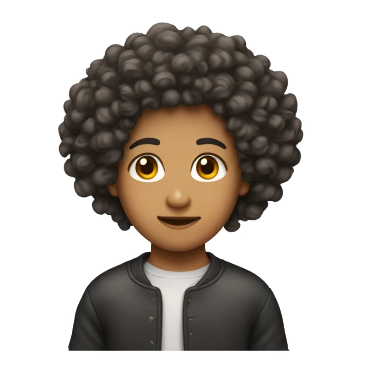 Shrug emoji but lightskin with a curly fro sticker