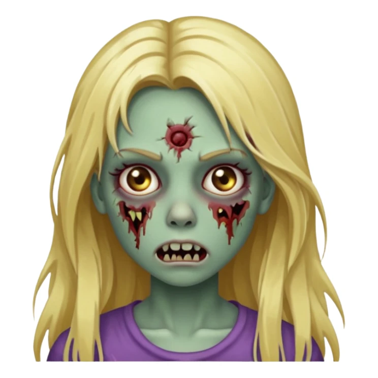 girl zombie with long blonde hair sticker