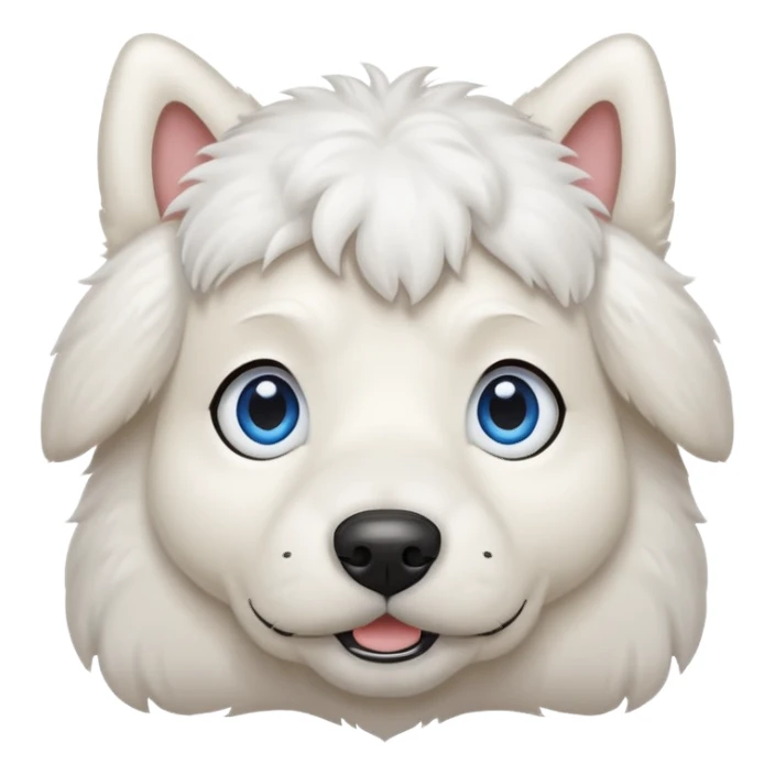 big blue eyed white dog sticker