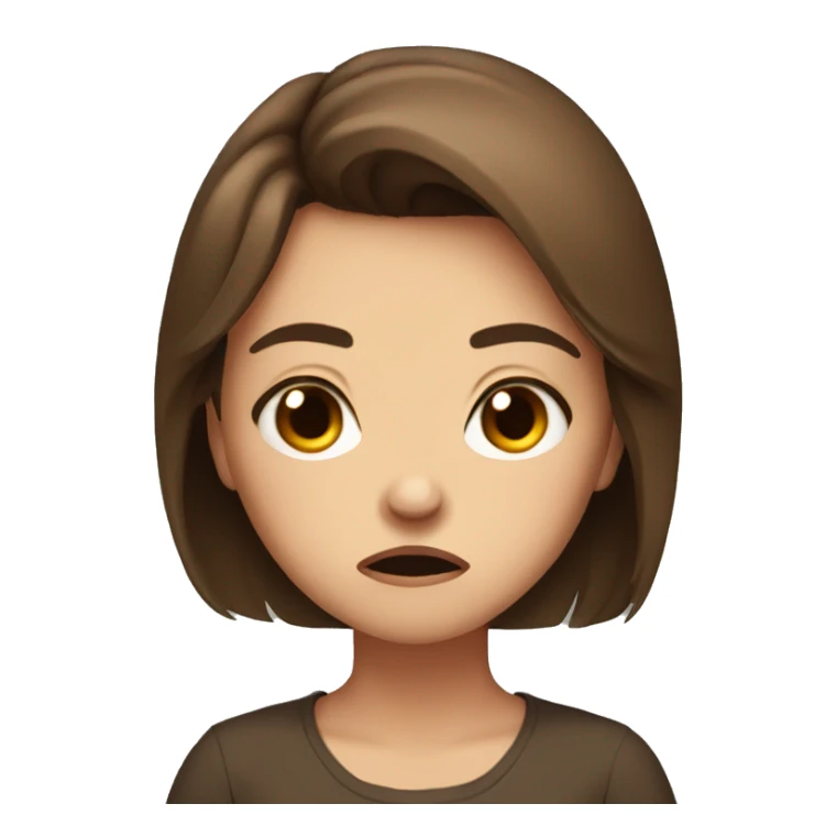 angry cute girl with brown hair sticker