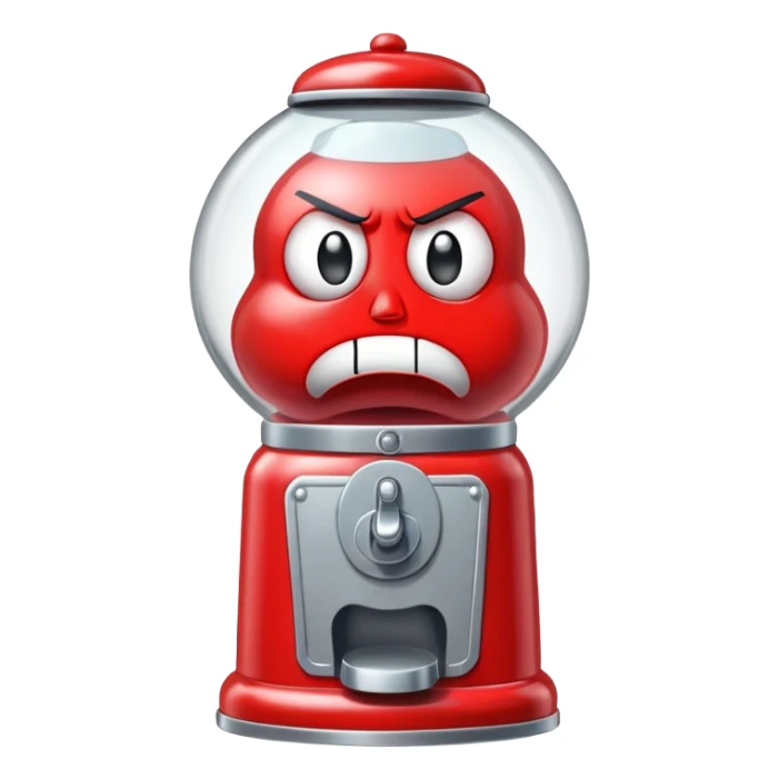 Gumball machine whit Cartoon angry eyes AND mouth  sticker