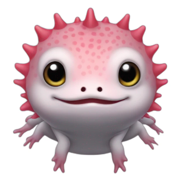 an axolotl with big black eyes, no mouth sticker