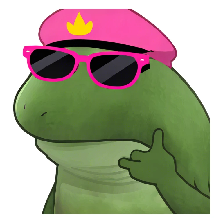 Green and pink graffiti sticker