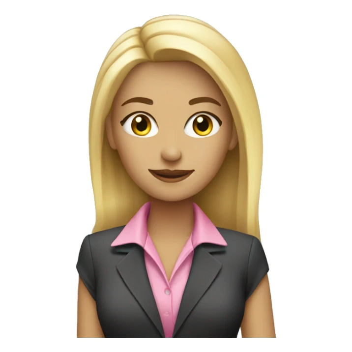 A business blonde girl wearing pink   sticker